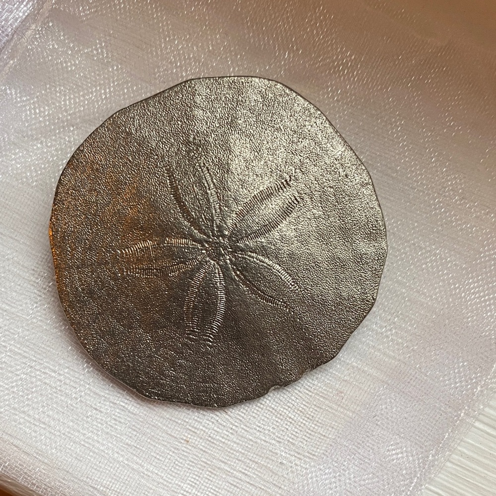 Vintage Amos Pewter Sand Dollar Brooch